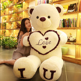 100cm Big I LOVE YOU Bear Plush Toy Lovely Huge Stuffed Soft Bear Doll Lover Bear Adult Toys Birthday Gifts For Girlfriends