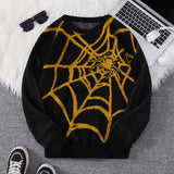 Men’s Spider Web Jacquard Knit Pullover