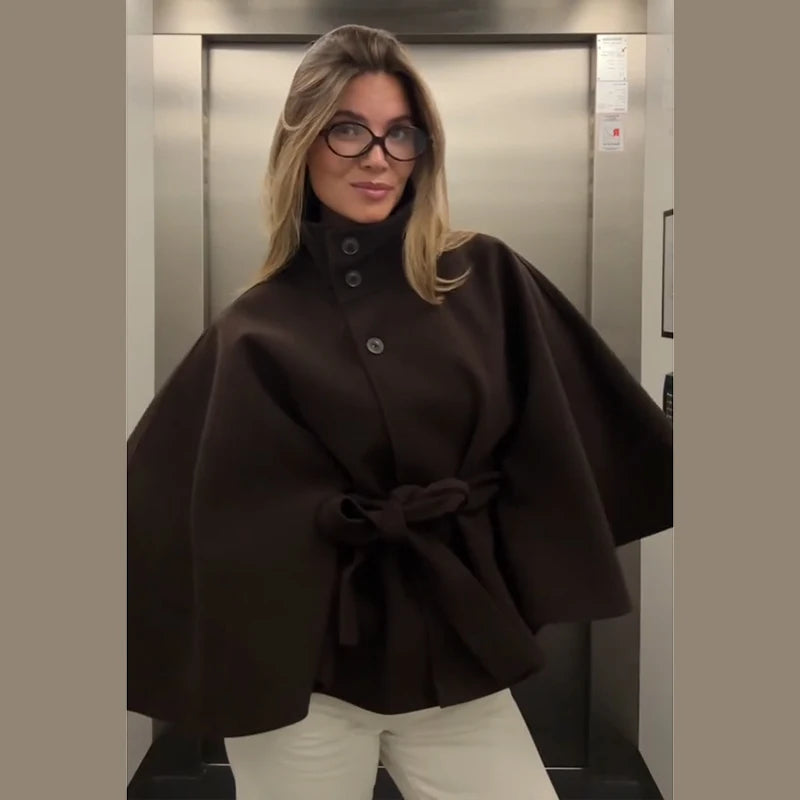 Women’s Elegant Belted Fleece Coat