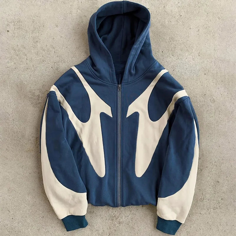 American  Retro Letter Printed Devil Pattern Hoodie Y2k Harajuku Casual Couple Zipper Hoodies Sweatshirt Fashion Street Clothing 5