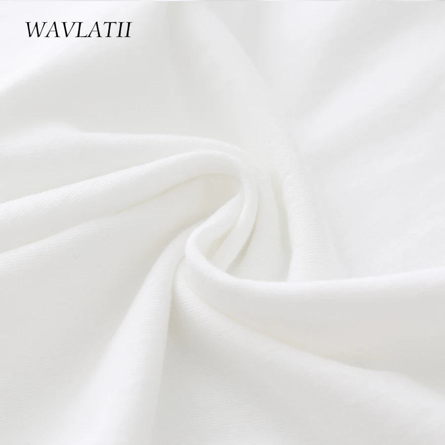 WAVLATII Women New Cotton T shirts Female Soft White Black Tees Lady Plus Size Basic Tops for Summer WT2102 5