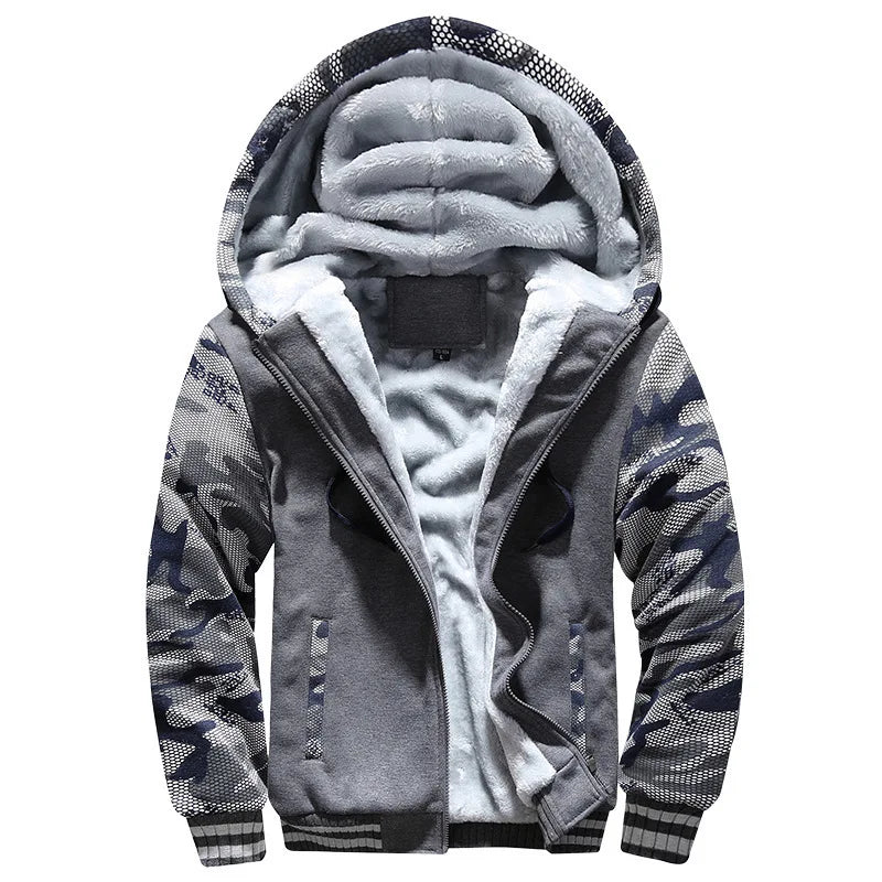 Men's Jacket Camouflage Thicken Winter Jackets for Men Fleece Long Sleeve Coat Man Casual Hoodies Streetwear Men's Coats 6