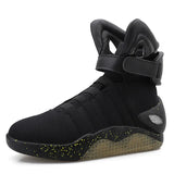 LED Light Up Basketball Shoes for Men: High Top Cosplay Sneakers - "Back to Future" Inspired