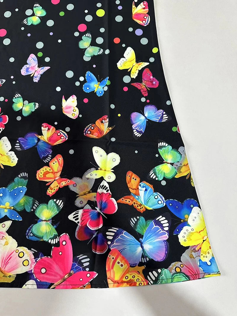 Women's New Dress V-neck Sleeveless Sexy Printed Large Hem Foreign Trade Dress 5