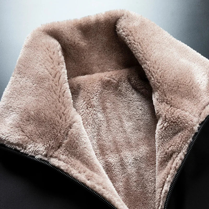 Men 2025 Winter Windproof Warm Thick Fleece Jacket 5