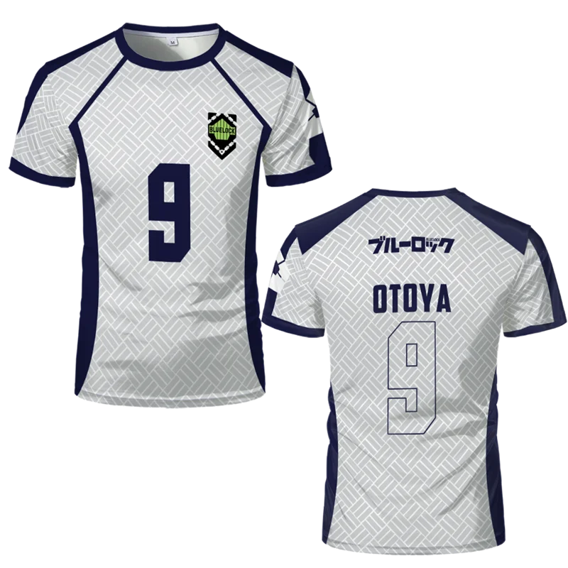 2025 New Men's Blue Lock Anime Nagi Soccer Jersey T-shirt Women's Round Neck Sports Tops Children's Casual Short Sleeve Tshirt 2