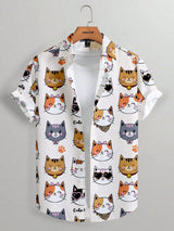 Men's 3D Cat Hawaiian Shirt - Summer Fashion, Short Sleeve 3