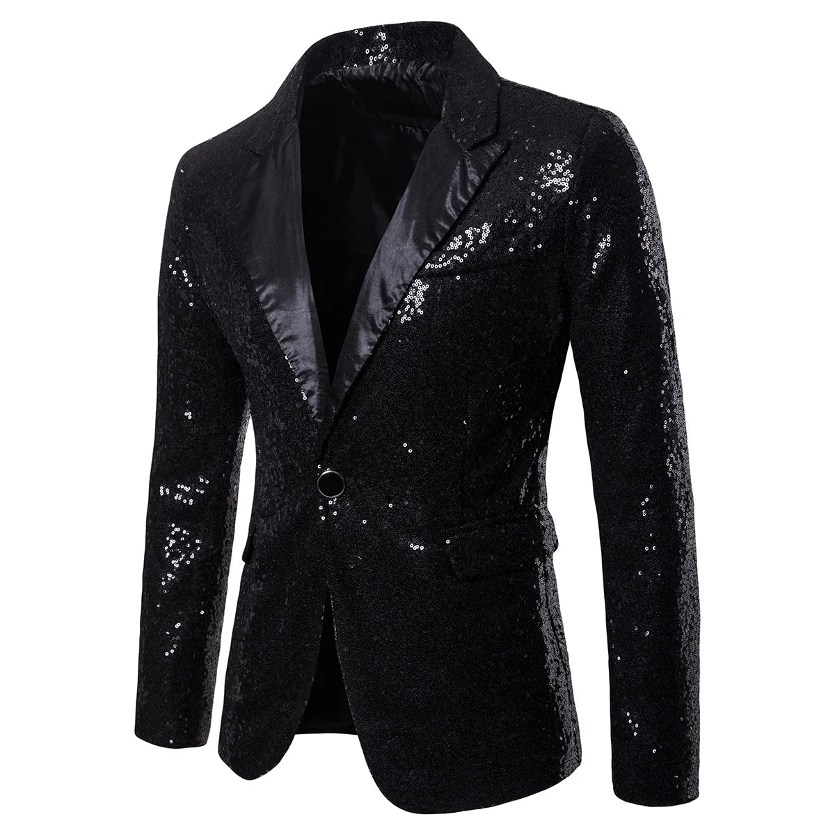 Men's Suit Jacket Little Round Sequins Sparkling Men's Blazer Wedding Dinner Band Stage 6