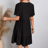 Bohemian V-Neck Mini Dress