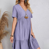 Bohemian V-Neck Mini Dress