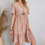 Bohemian V-Neck Mini Dress
