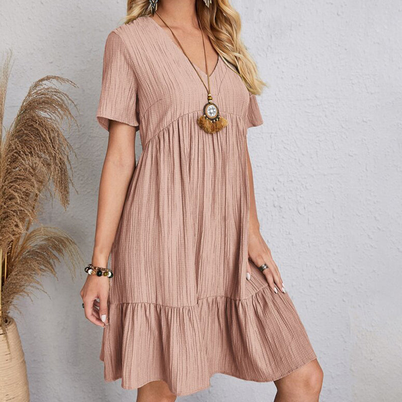 Bohemian V-Neck Mini Dress