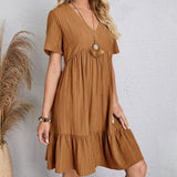 Bohemian V-Neck Mini Dress