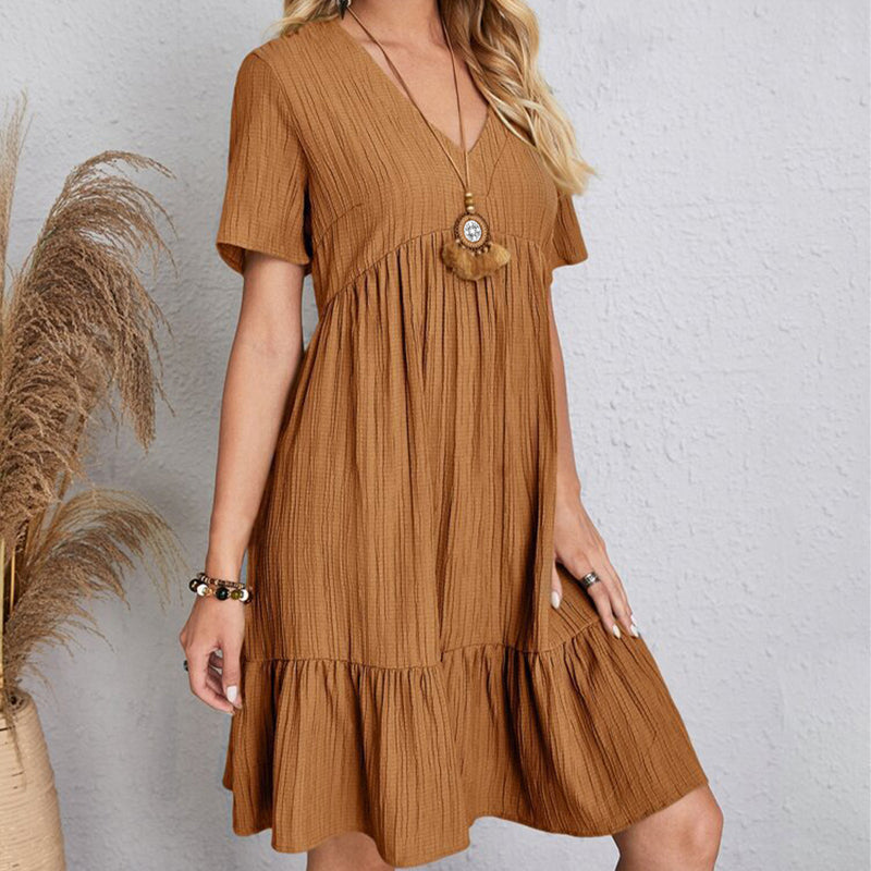 Bohemian V-Neck Mini Dress