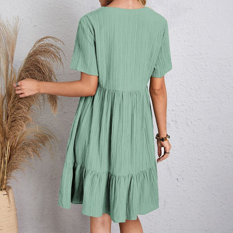 Bohemian V-Neck Mini Dress