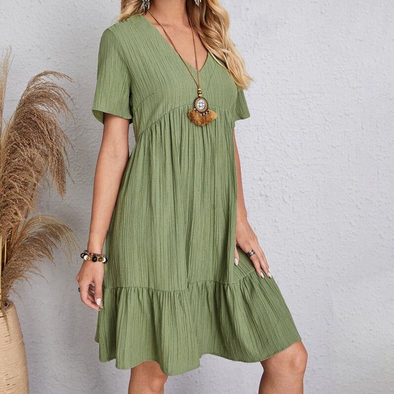 Bohemian V-Neck Mini Dress