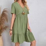 Bohemian V-Neck Mini Dress
