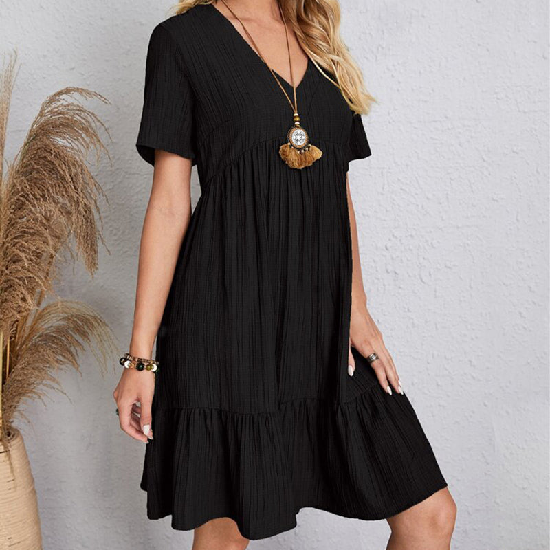 Bohemian V-Neck Mini Dress