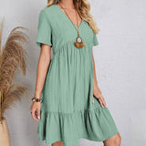 Bohemian V-Neck Mini Dress