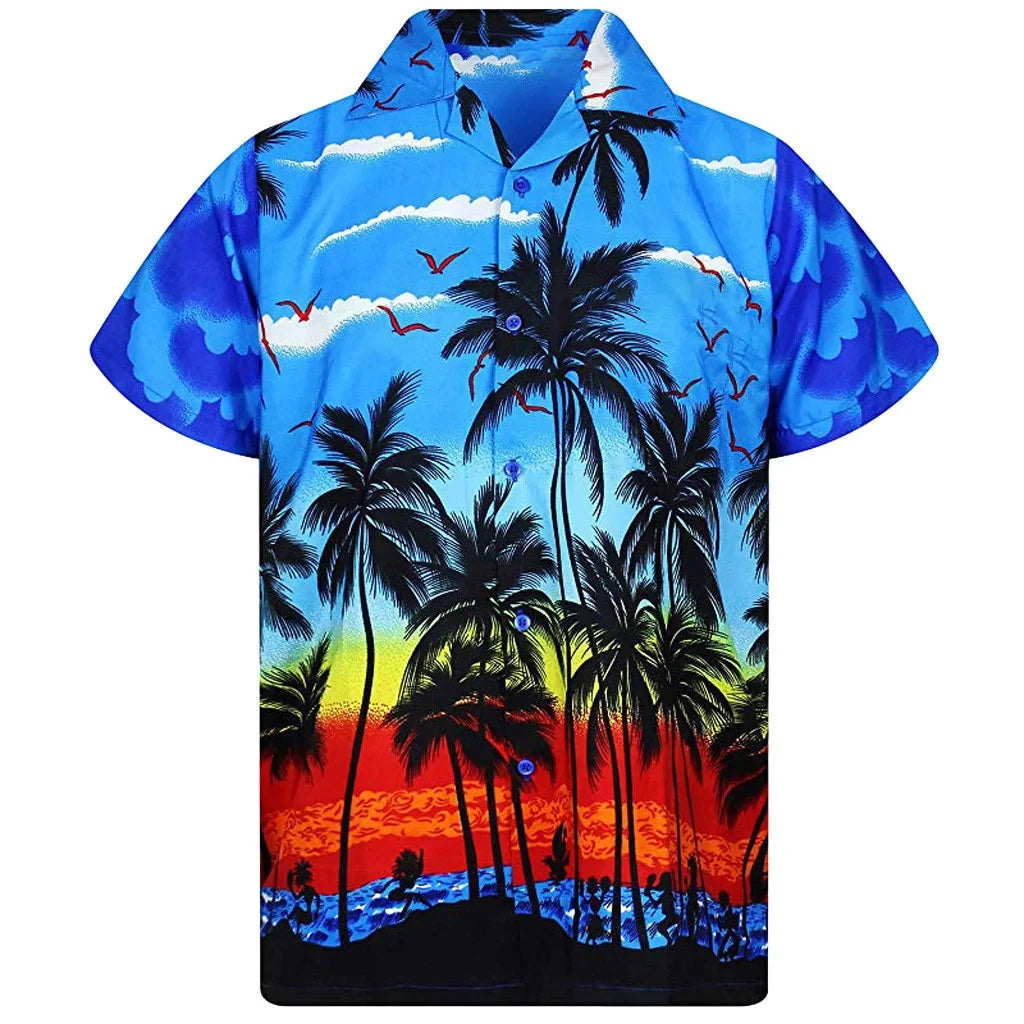 Hawaiian palm trees 3D Print Men Shirt 3