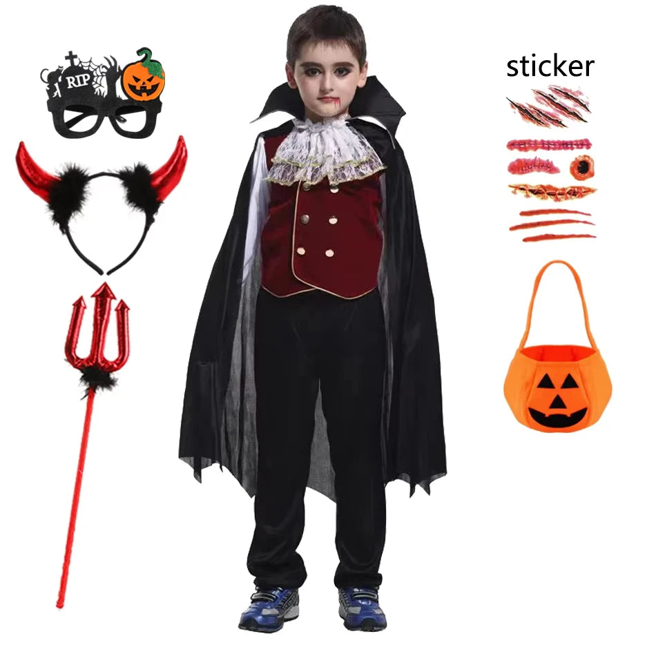 Kids' Gothic Vampire & Ghost Bride Costume