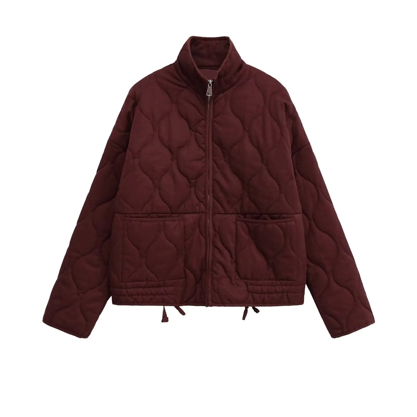 2025 Autumn New Collection Women's Simple Series Multi color Selection Stand up Collar Quilted Warm Cotton Jacket Coat