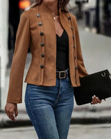 Women’s Faux Suede Open-Front Jacket