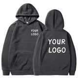DIY Custom Your Brand LOGO  Men Women Casual Hoodie  Top Solid Color Pullover Street Personality Sweatshirt Custom Gifts 5