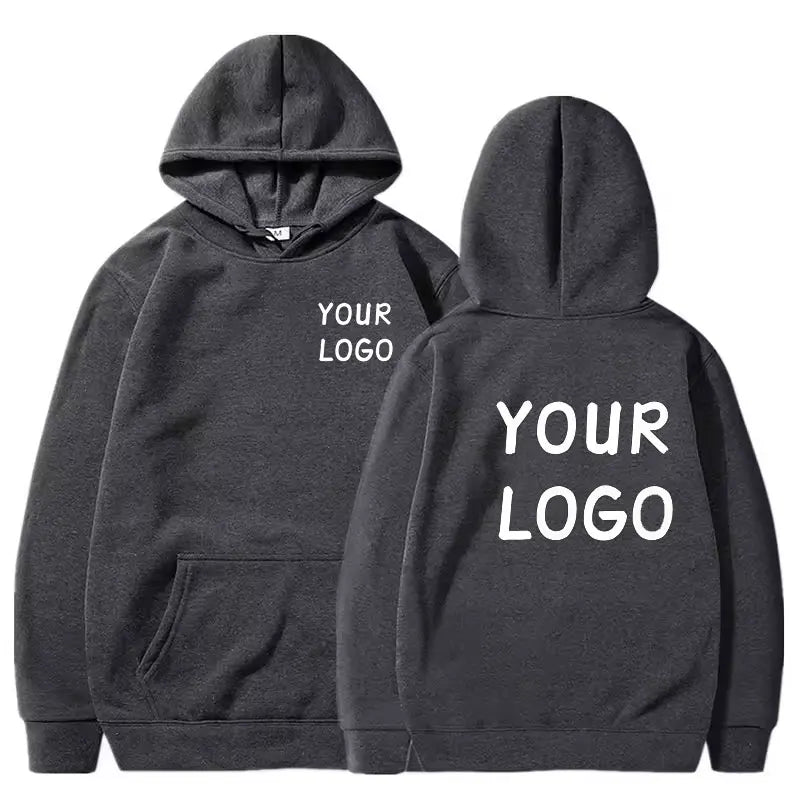 DIY Custom Your Brand LOGO  Men Women Casual Hoodie  Top Solid Color Pullover Street Personality Sweatshirt Custom Gifts 5