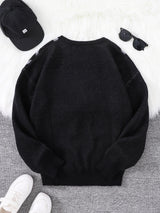 Autumn and Winter Spider Web Jacquard Pattern Pullover Sweater Casual Round Neck Knitted Men's Pullover 2