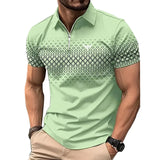 Men Personality Summer Fashion Sport Short Sleeve Casual Lapel Zipper Polo Shirt Men Print Polyester Quick Drying Polo Shirt Top 6