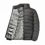 Graphene Self-heating Down Jacket Men Solid Windproof Pleated Down Jackets Stand Collar Classical Warm Winter Jackets Male 4