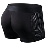 Men Trunks Built-in Fake Butt Hip Lifter Enhancer Shorts Boxer Briefs Padded Underwear Shapewear Underpants Nylon Breathable 2