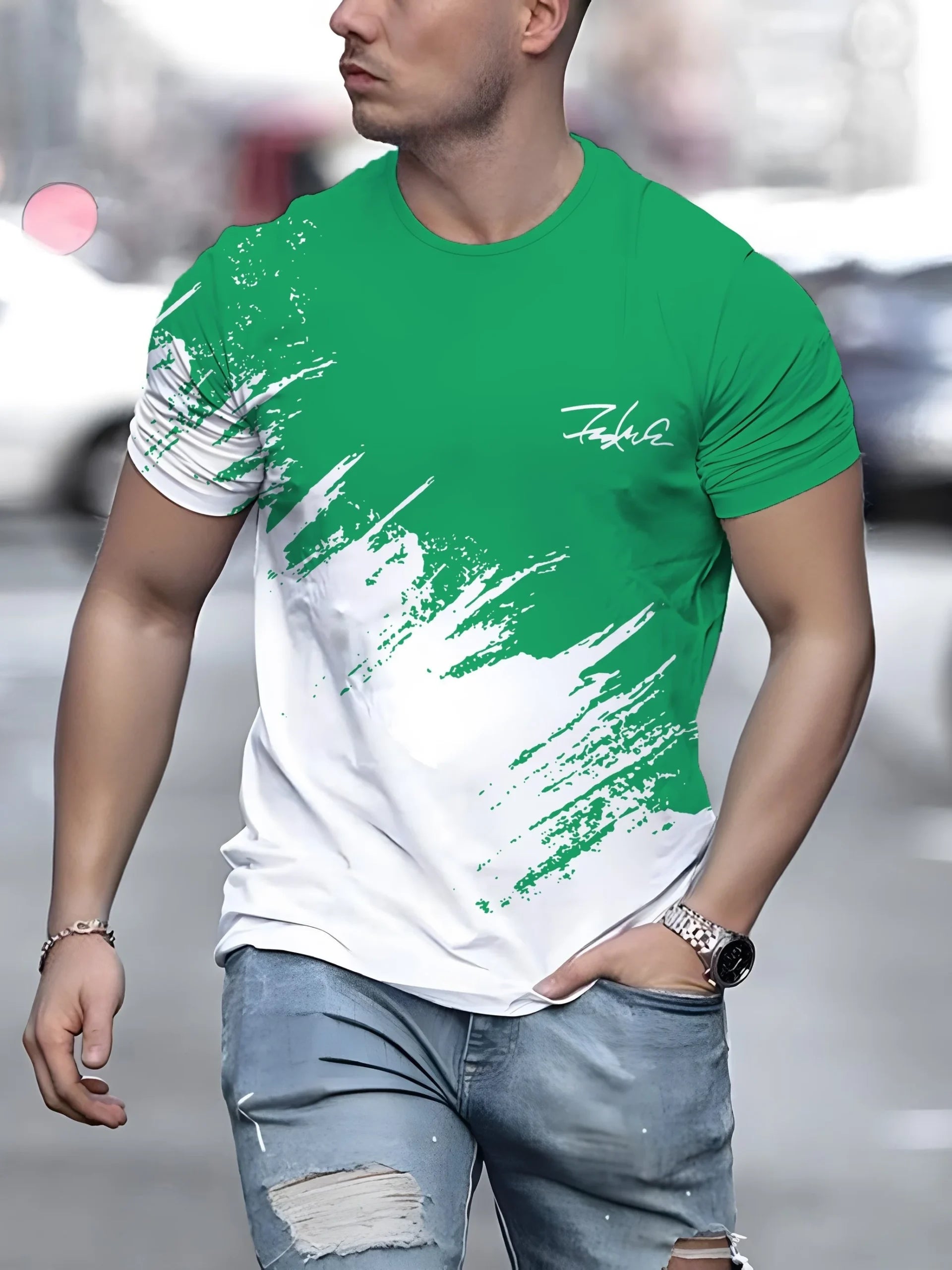 Men’s Oversized Streetwear Crew Neck Tee