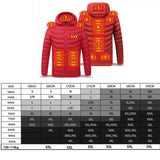 Men Winter Warm USB Heating Jackets Smart Thermostat Pure Color Hooded Heated Clothing Waterproof Warm Jackets 6