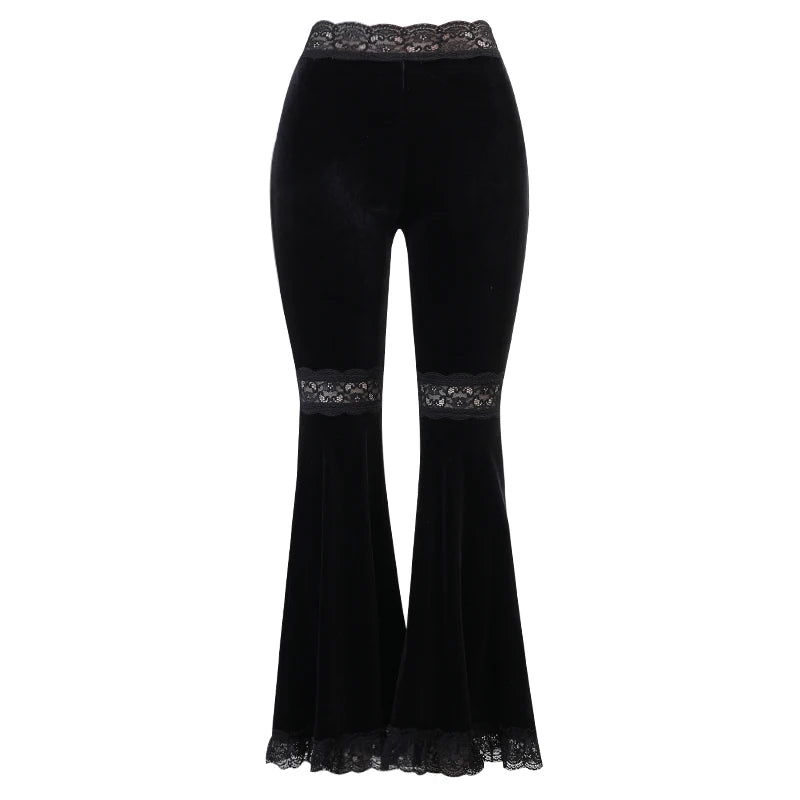 Y2K-Gothic-Black-Velvet-Lace-Mesh-Flare-Pants-Sexy-Harajuku-Aesthetic-See-Through-Emo-Pants-Vintage