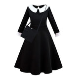 Girls' Gothic Black Mesh Fluffy Dress