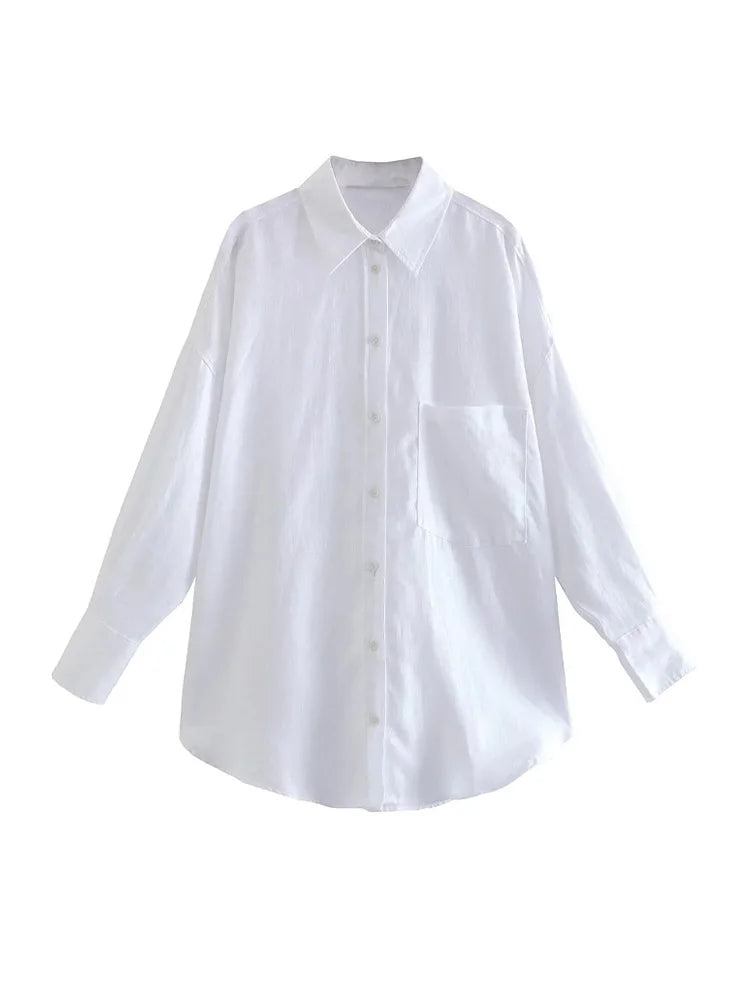 Vintage Oversized Button-Up Blouse