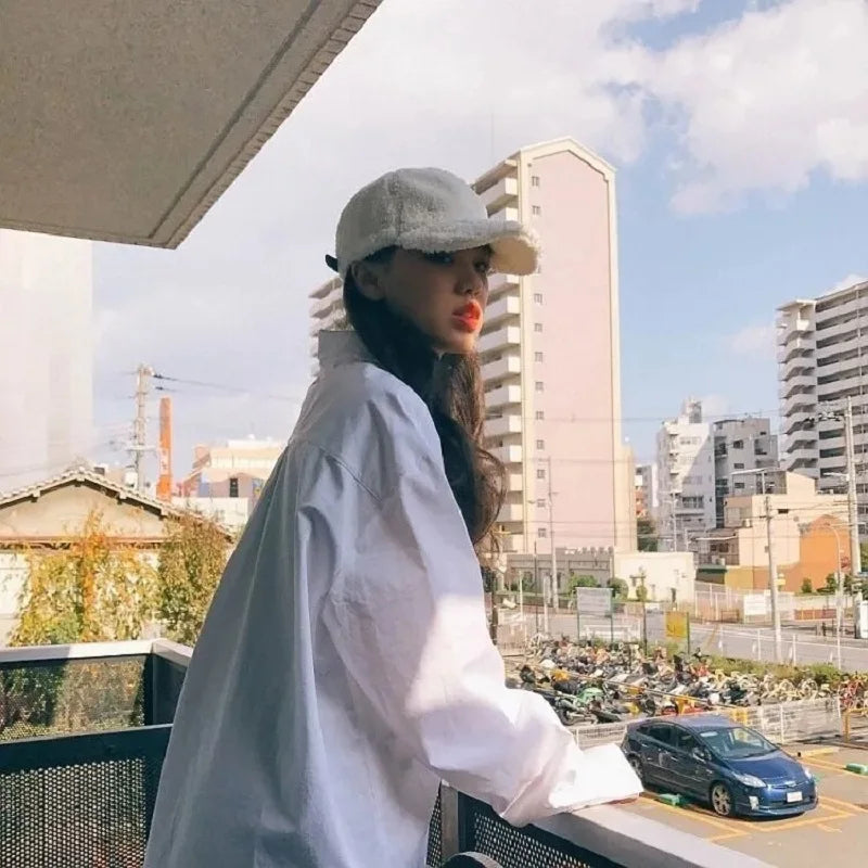 Zadily 2023 Spring Minimalist Chic Oversize Women's White Basic Shirt Long Sleeve Button Up Loose Woman Tunic Blouse Clothing 3