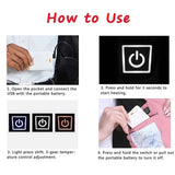 Men Autumn winter Smart heating Cotton Vest 9 area Heated V neck vest Women Outdoor Flexible Thermal Winter Warm Jacket M-7XL 6