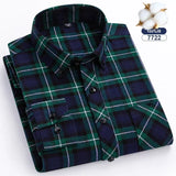 Autumn-Thick-Flannel-Shirt-Plaid-Shirts-Standard-Fit-For-Men-Long-Sleeve-Pure-Cotton-Fashion-Single