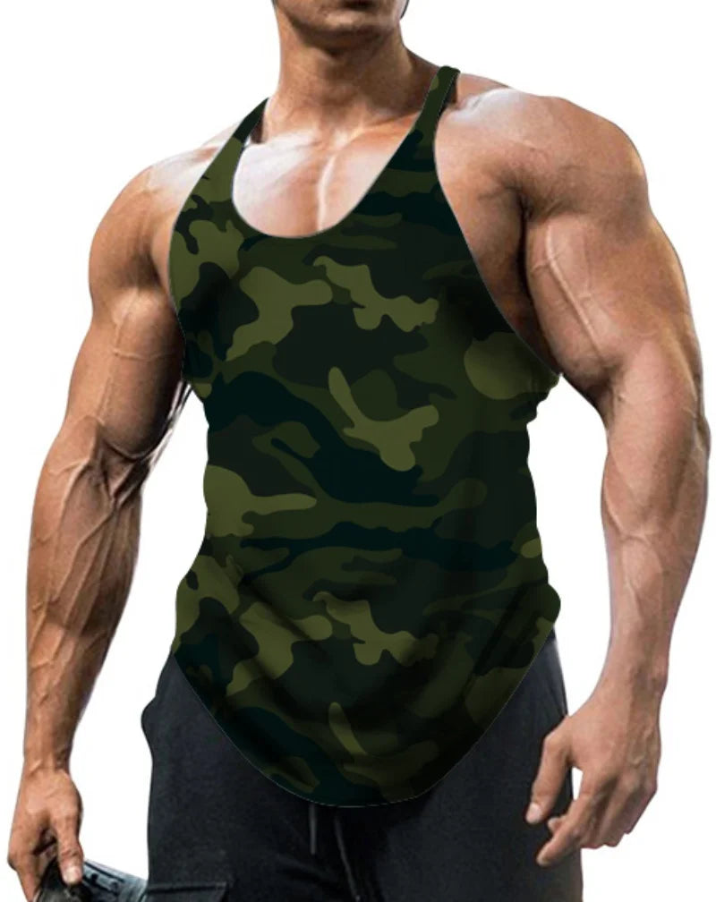 Men's Thin Camouflage Sleeveless Vintage Sports Fitness Training Vest 4