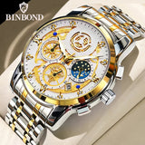 Fashion Casual Quartz Men Watch Stainless Steel Strap Luxury Dial Luminous 30M Waterproof Business Men Wristwatch