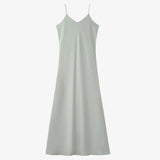 AS-2024-woman-clothing-high-Stretch-ribbing-closed-fit-wrap-tops-Matte-Satin-dress-Maxi-matching