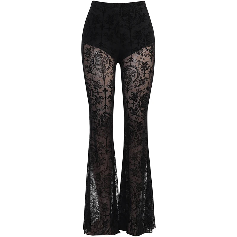 Y2K-Gothic-Black-Velvet-Lace-Mesh-Flare-Pants-Sexy-Harajuku-Aesthetic-See-Through-Emo-Pants-Vintage