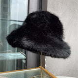 Faux Fur Bucket Hat Hot Warm Imitation Fur Thickened Autumn Winter hat Personality Fishermen Hats for women Bracer Plush hat겨울모자
