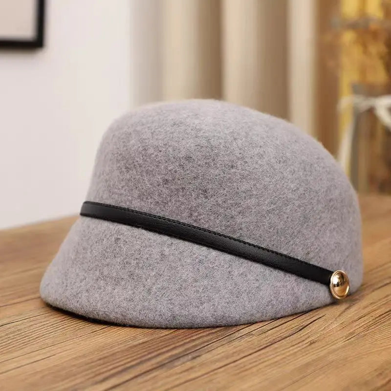 Vintage Wool Equestrian Beret Hat for Women