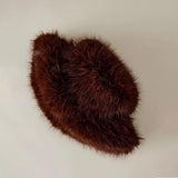 Faux Fur Bucket Hat Hot Warm Imitation Fur Thickened Autumn Winter hat Personality Fishermen Hats for women Bracer Plush hat겨울모자