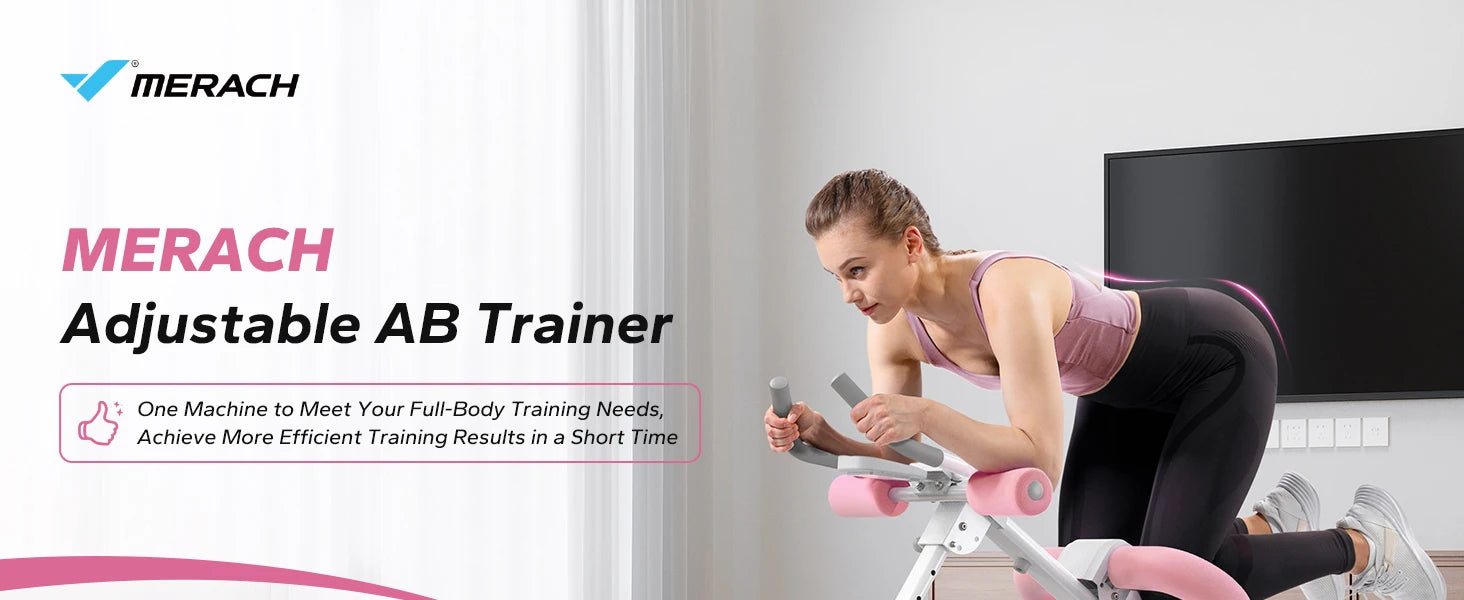 MERACH 2314 Ab Machine Adjustable Trainer Workout Foldable Knee Protection Abdominal Exercise Machine Core Ab Exercise System Trainer