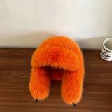 INS Fashion Faux Fur pilot Hat Bomber hat women ski cap winter hat faux fur Trapper hat thickened warm шапка ушанка